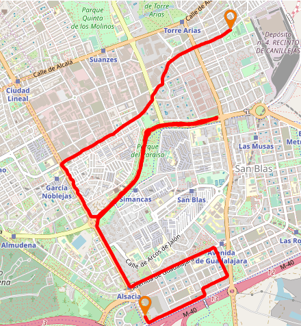 recorrido carrera canillejas