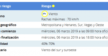 alerta amarilla viento
