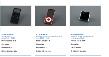 subasta dispositivos electrónicos
