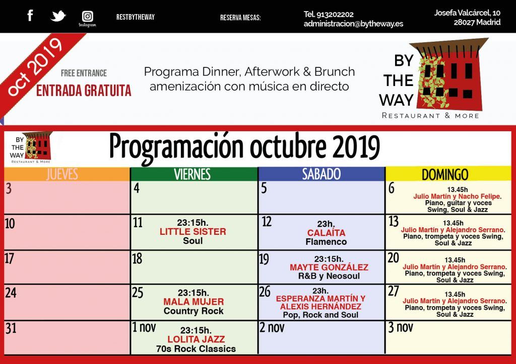 programacion conciertos by the way