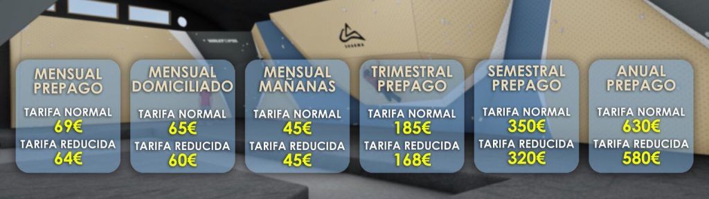 tarifas rocódromo