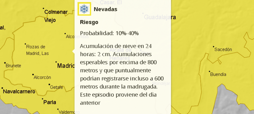 nieve Madrid