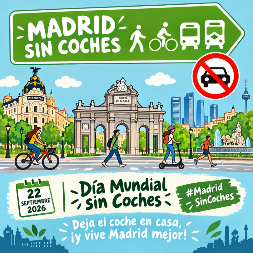 Día mundial sin coches 2026 Madrid Barrio Salvador